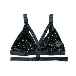 Whimsy Goth Galaxy Print Velvet Bra